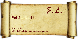 Pohli Lili névjegykártya
